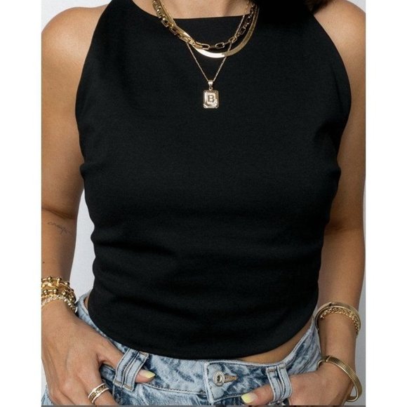 BRACHA "P" Initial Pendant Necklace in Gold - P -  NEW - Picture 1 of 5